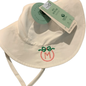 Green Sprouts Baby Sun Hat with Initial & Ribbon
